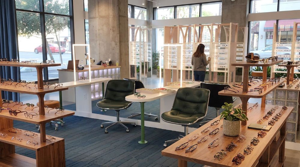 curated collection of independent designer frames in a boutique